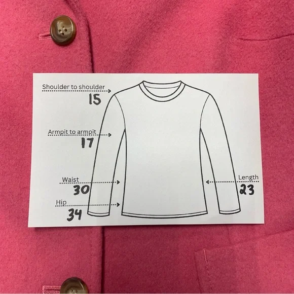 J Crew Pink Wool Blend Three Button Wool/Cashmere Blend Blazer Jacket Sz S - Picture 7 of 7